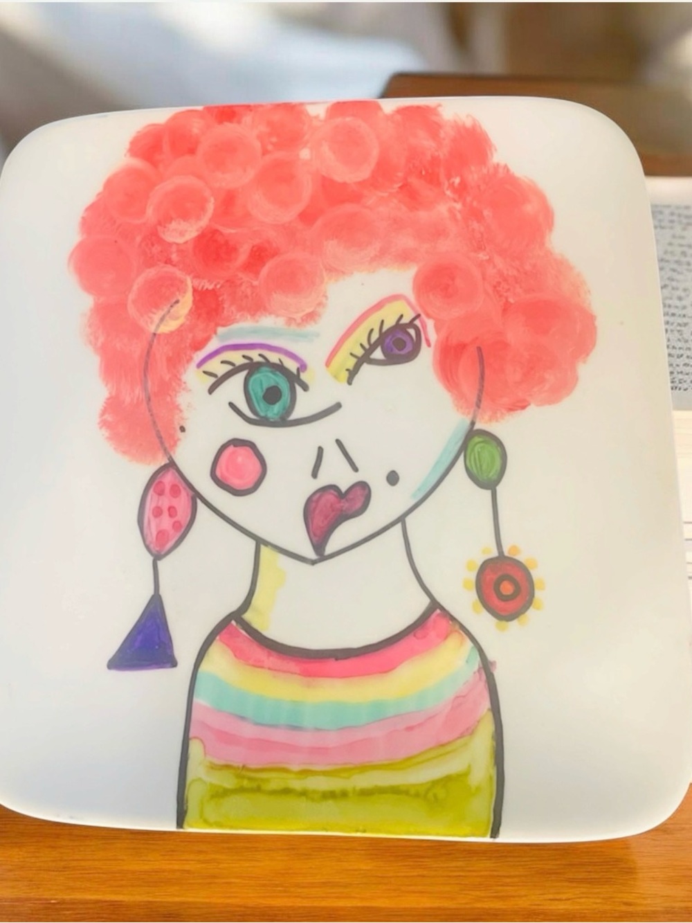 Marlow - Hand Painted  Portrait Plate | Women of a Certain Age Collection